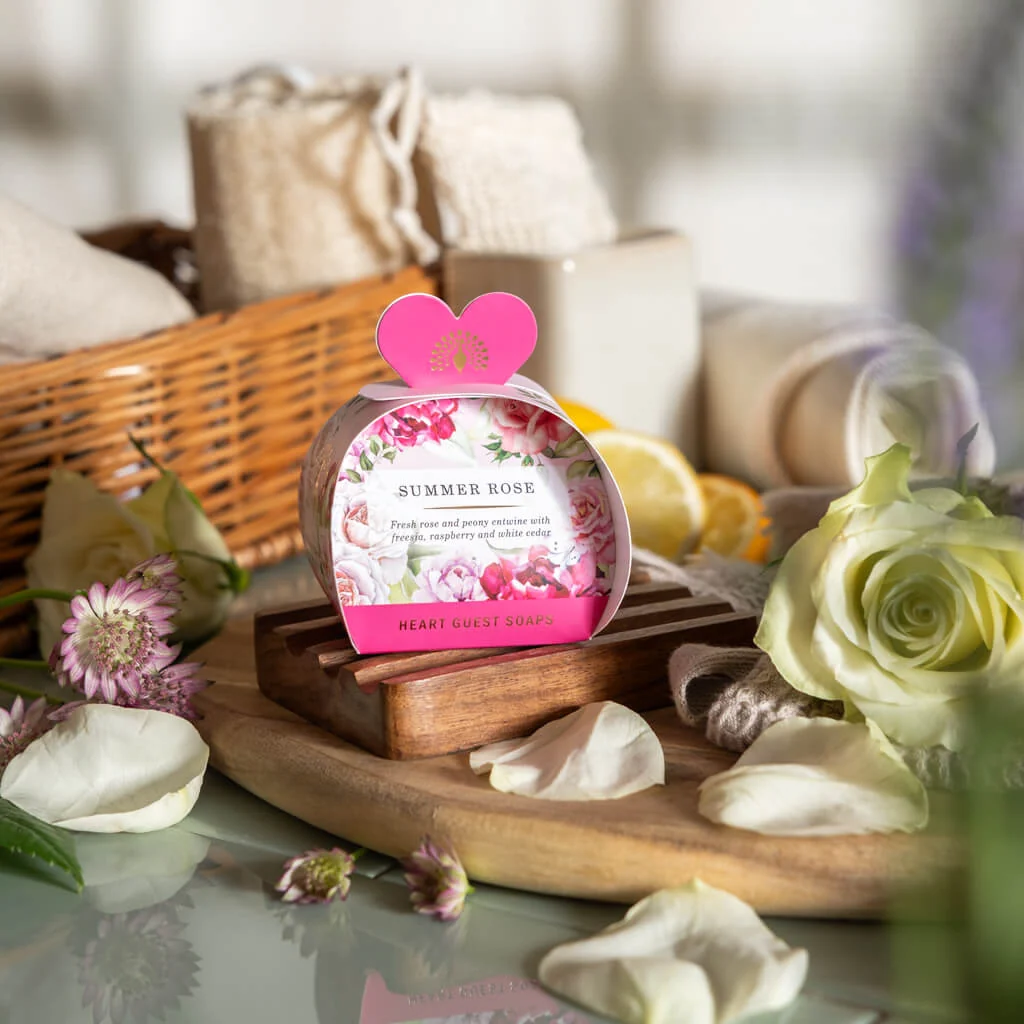 The English Soap Company Heritage , Summer Rose Mini Heart Soap - Image 4