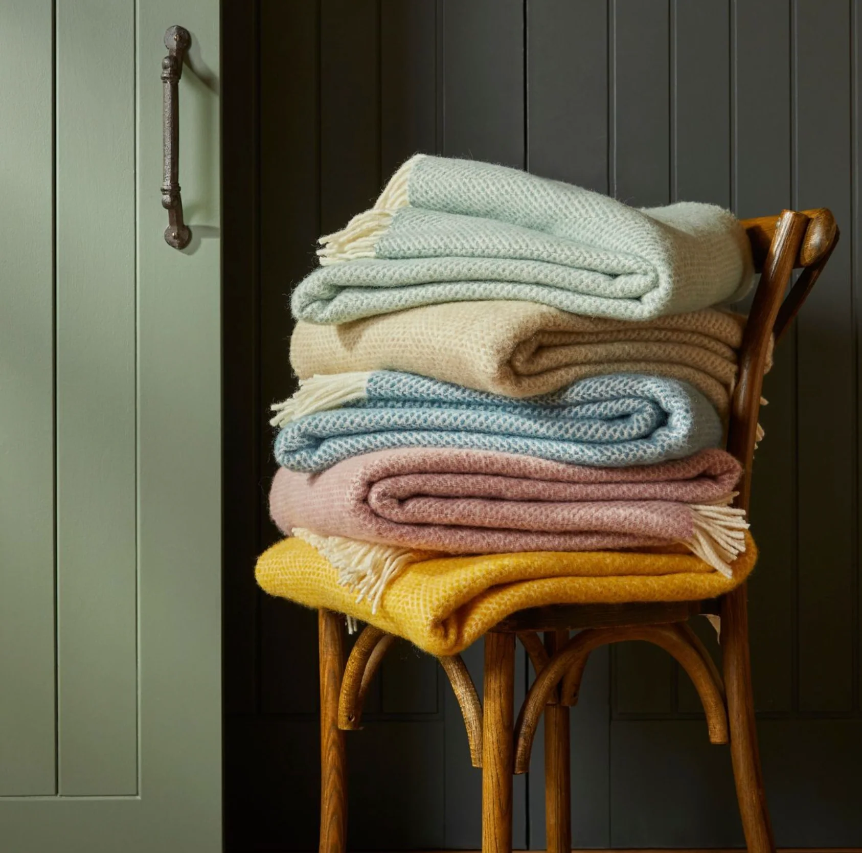 Tweedmill Beehive Pure New Wool Throw, Ocean - Image 2