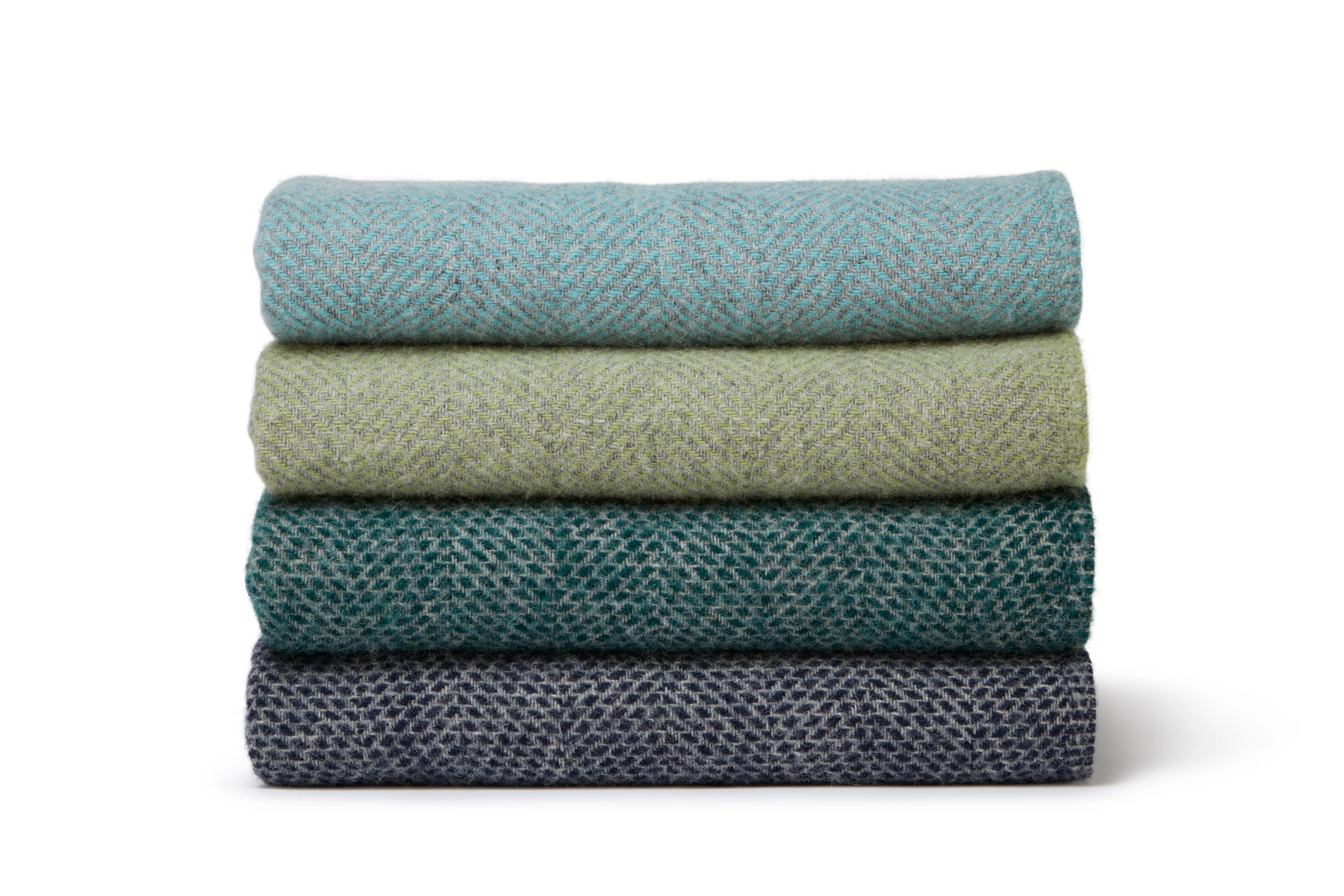 Tweedmill Beehive Pure New Wool Throw, Petrol - Image 3