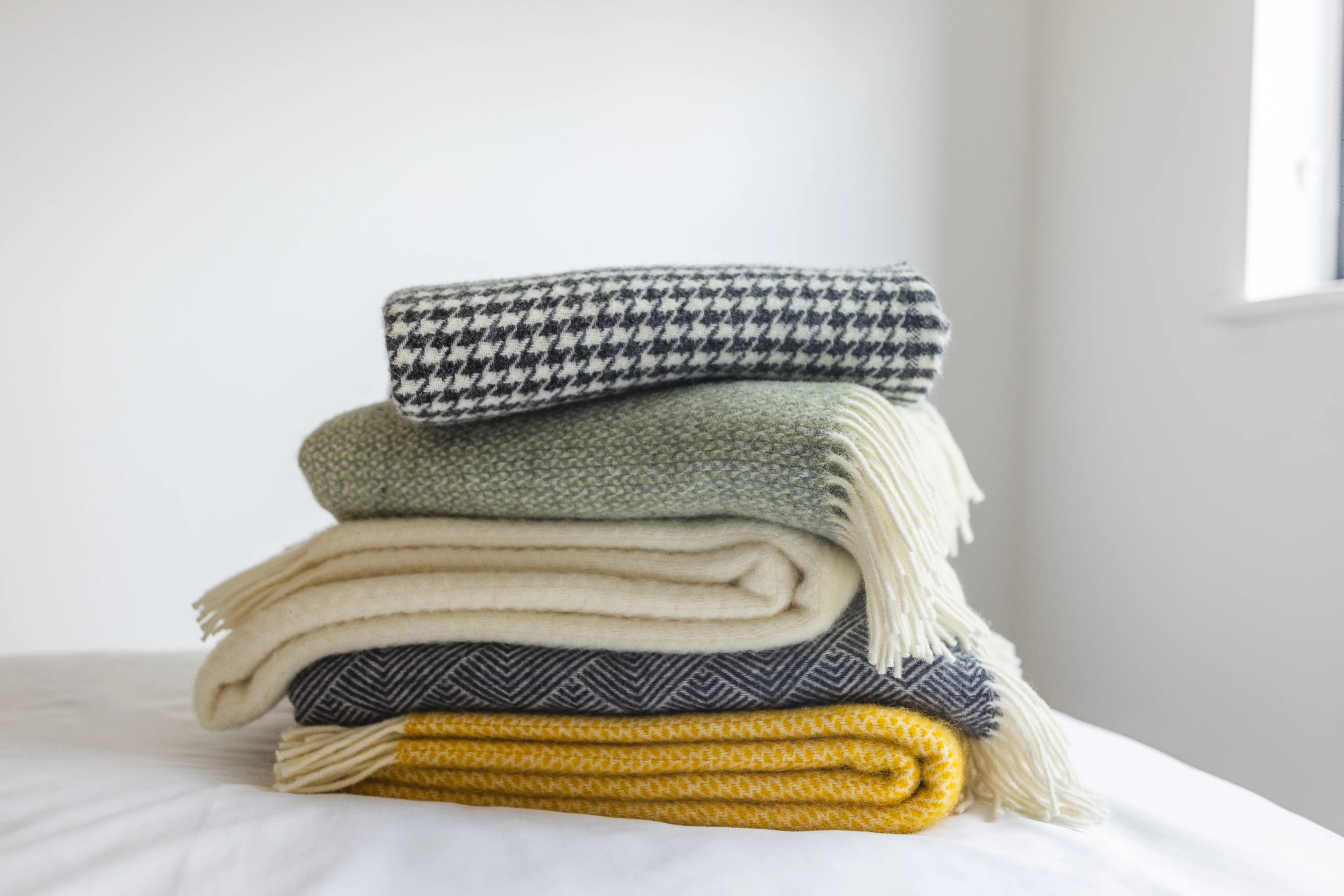 Tweedmill Beehive Pure New Wool Throw, Yellow - Image 6