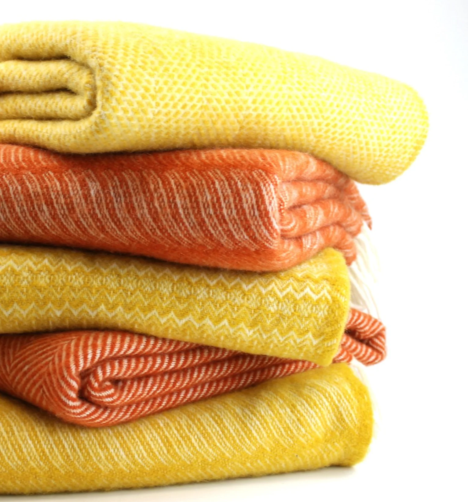 Tweedmill Fair Isle Pure New Wool Throw, Mustard - Image 2