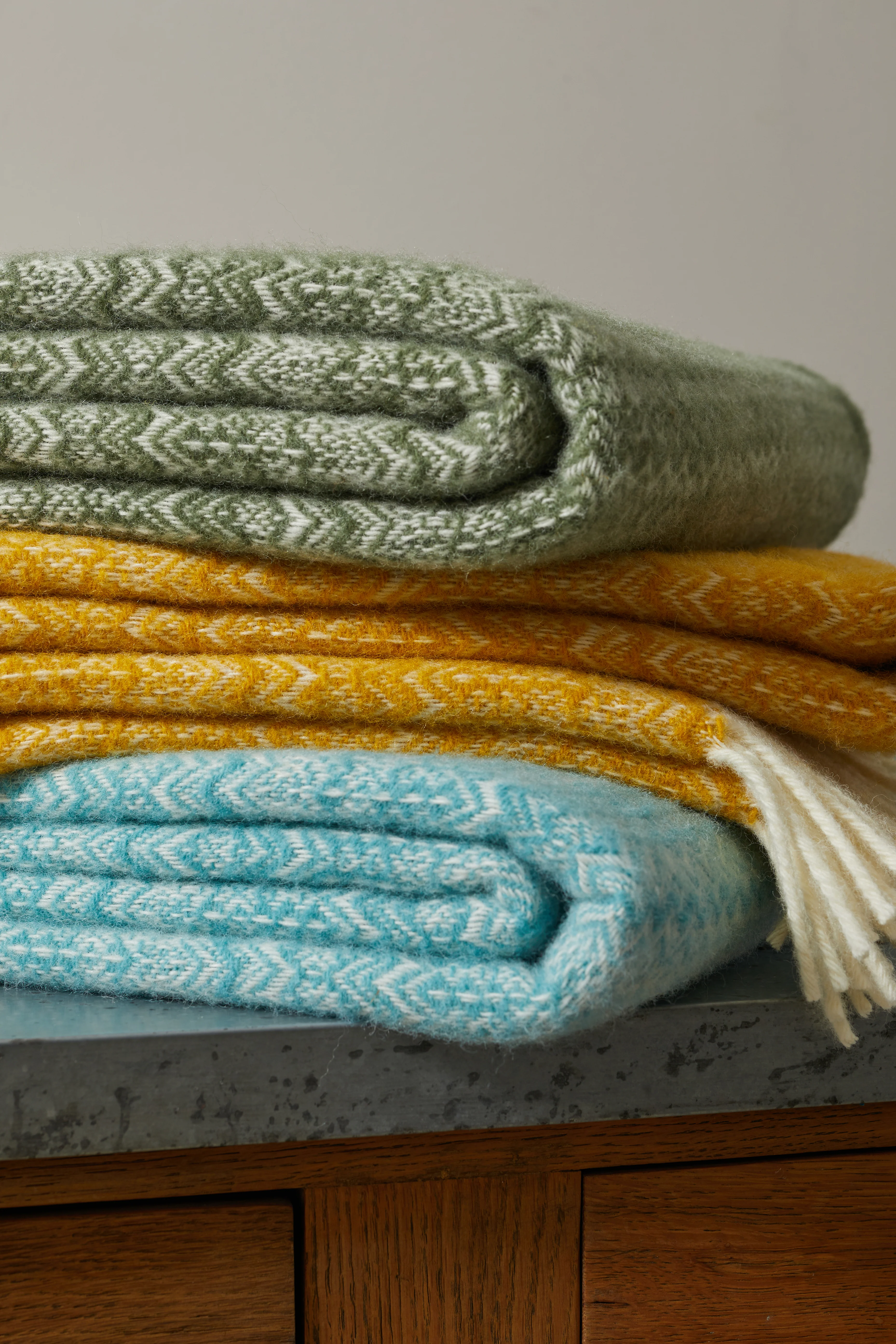 Tweedmill Fair Isle Pure New Wool Throw, Spearmint - Image 4