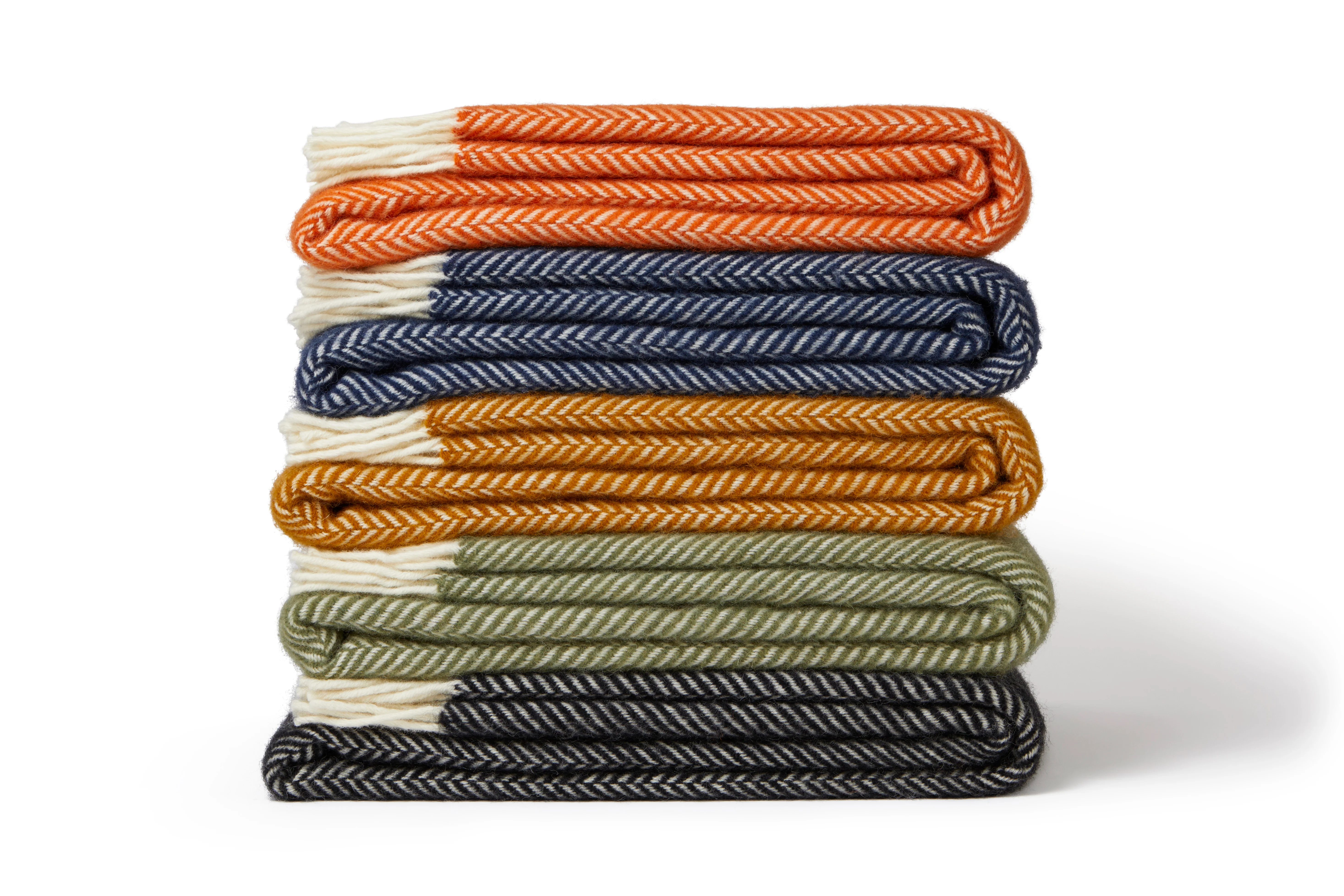 Tweedmill Fishbone Pure New Wool Throw, Cinnamon - Image 3