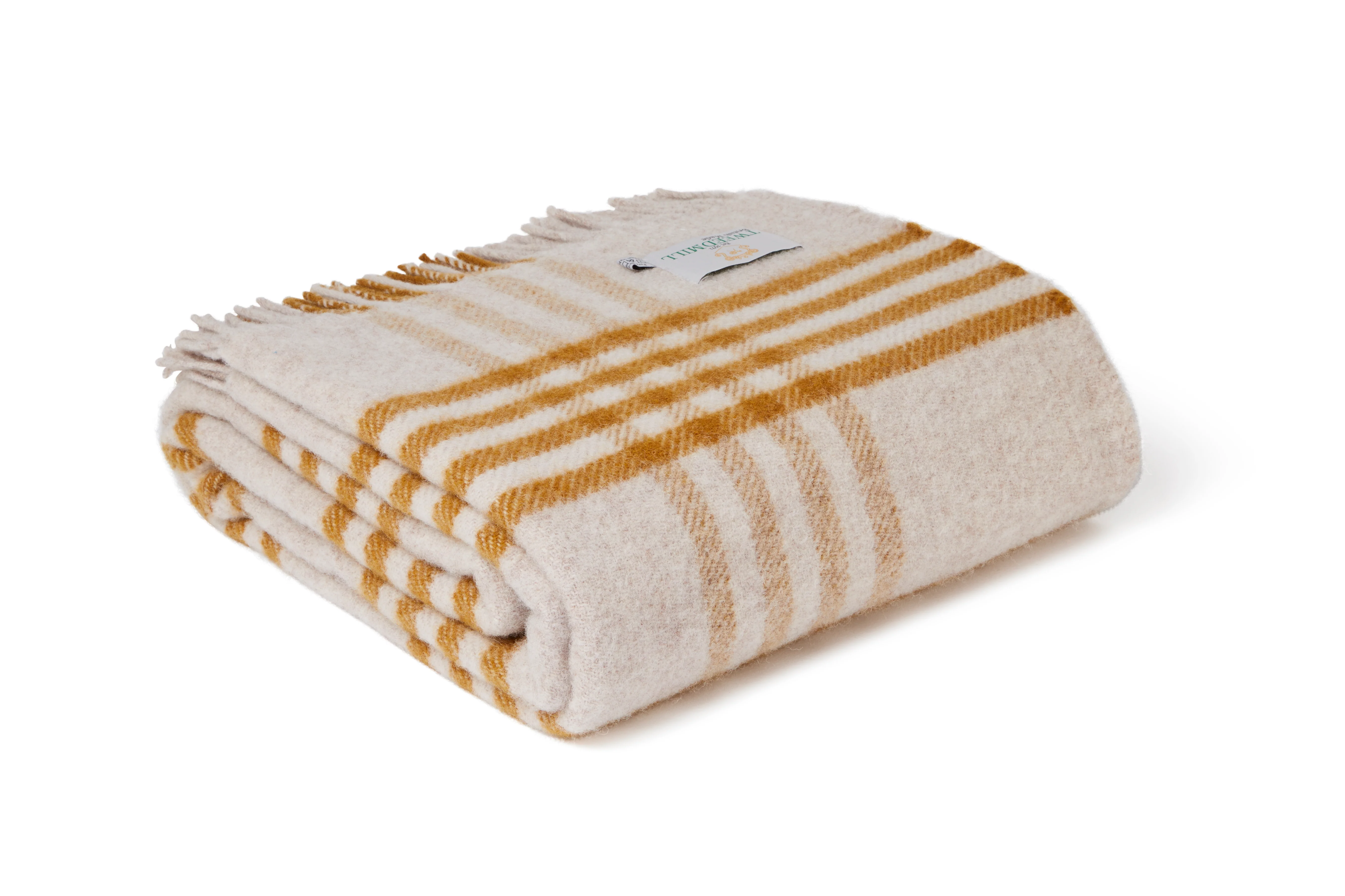 Tweedmill Hex Check Pure New Wool Throw, English Mustard