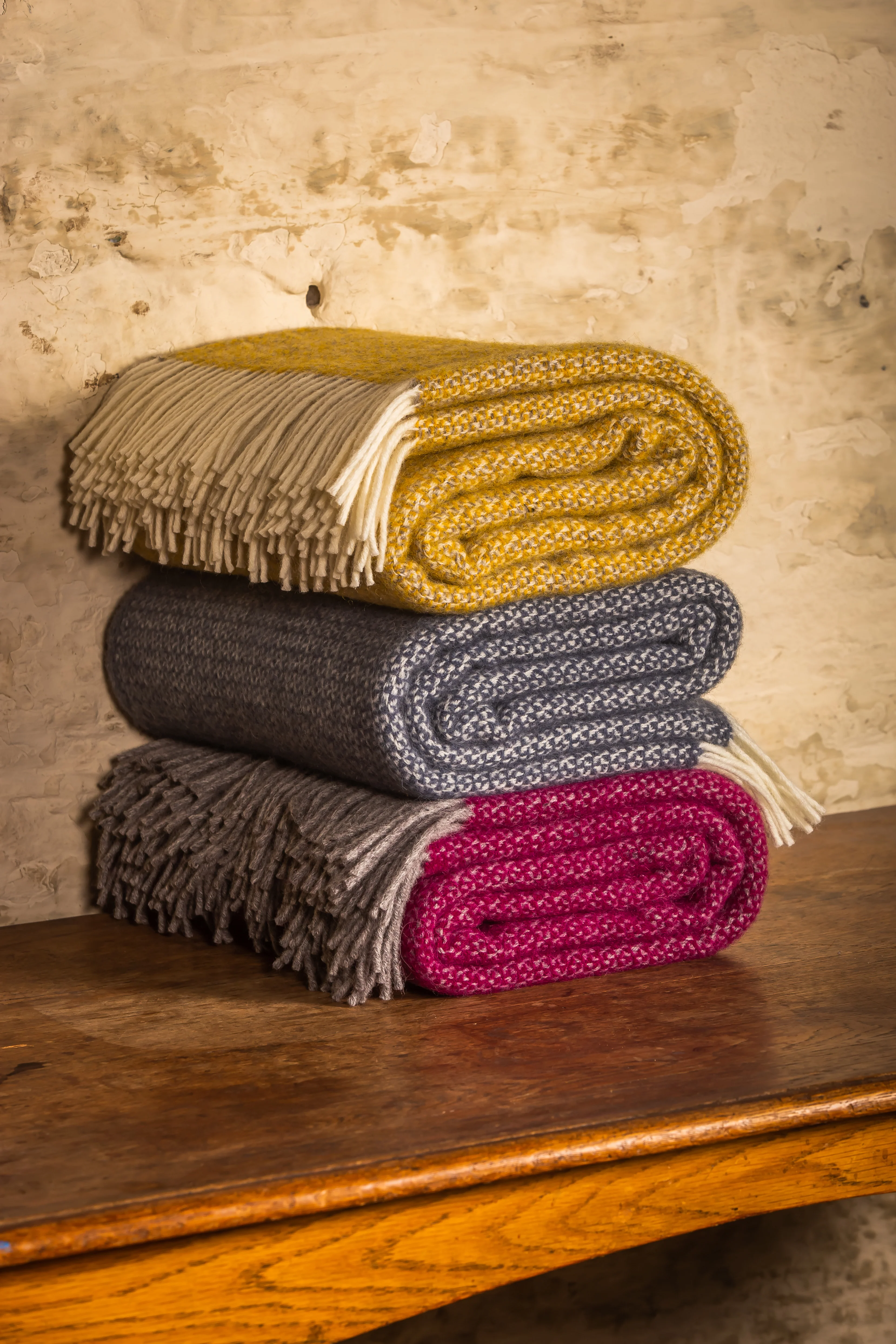 Tweedmill Illusion Pure New Wool Throw, Blue Slate - Image 4