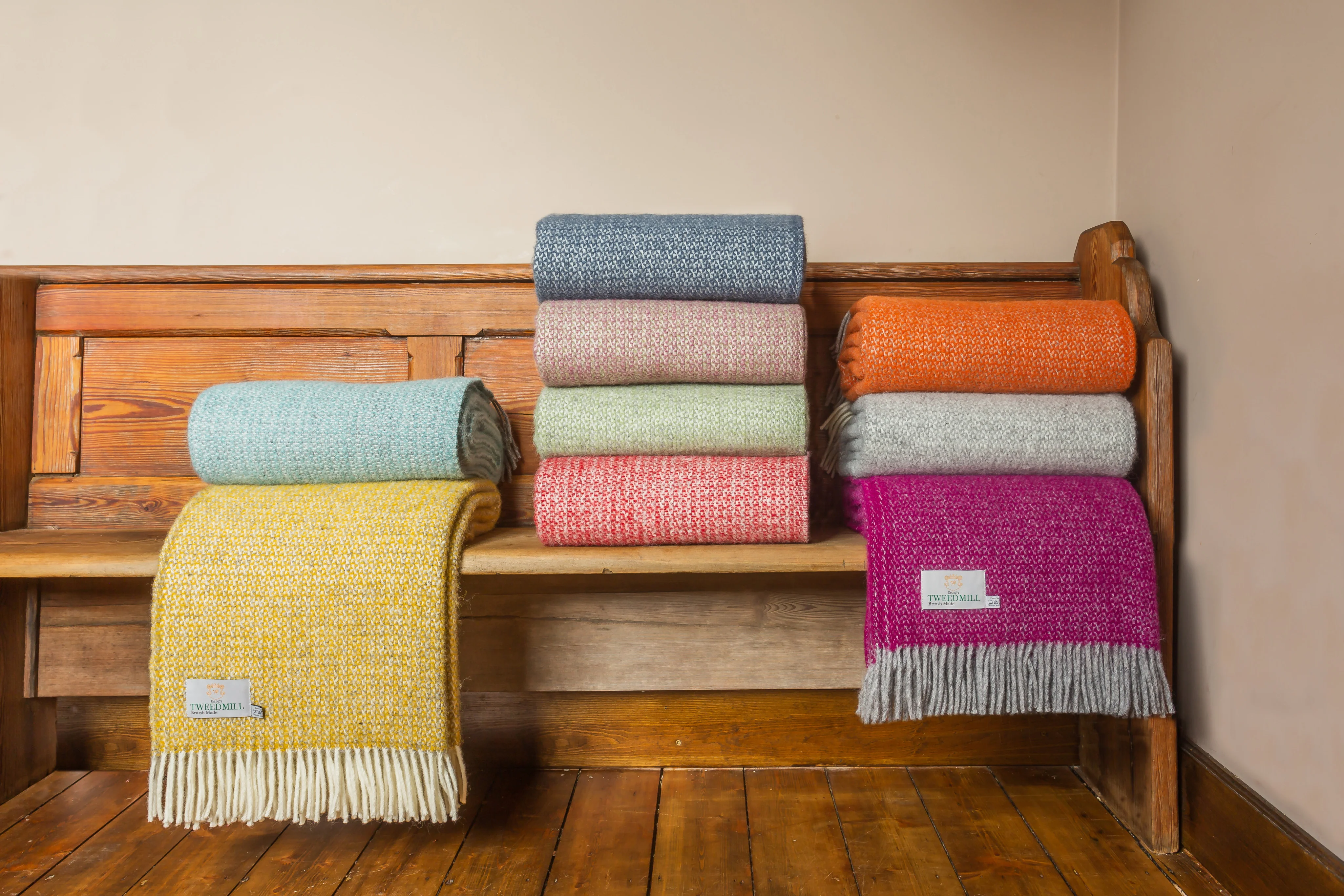Tweedmill Illusion Pure New Wool Throw, Blue Slate - Image 6