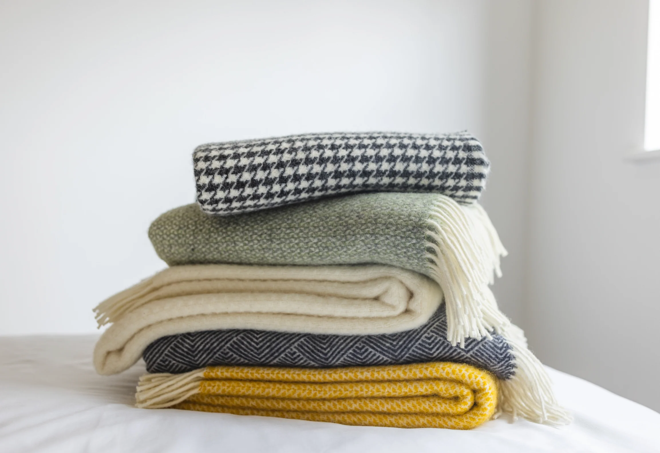 Tweedmill Illusion Pure New Wool Throw, Green & Grey - Image 10