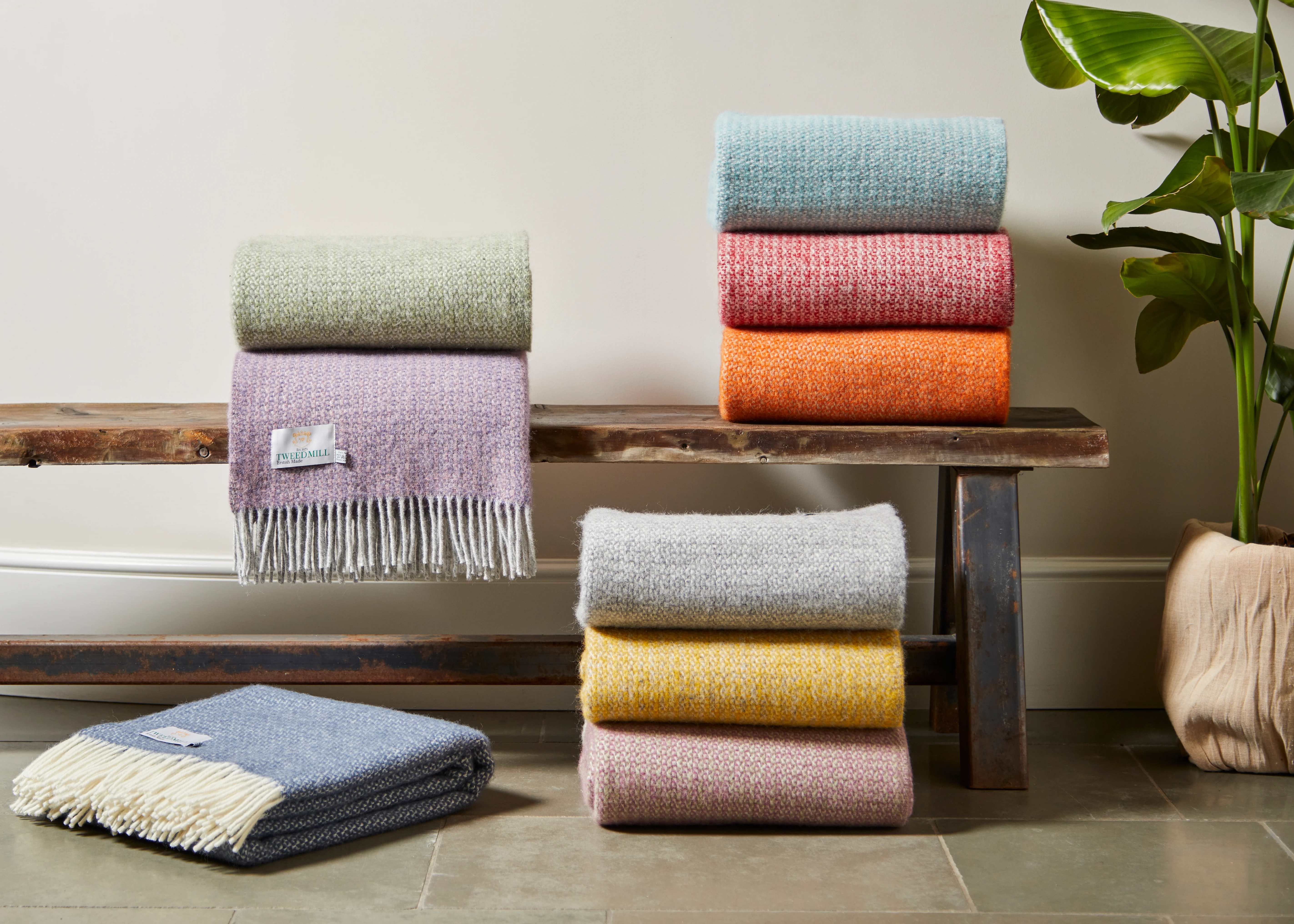 Tweedmill Illusion Pure New Wool Throw, Green & Grey - Image 8