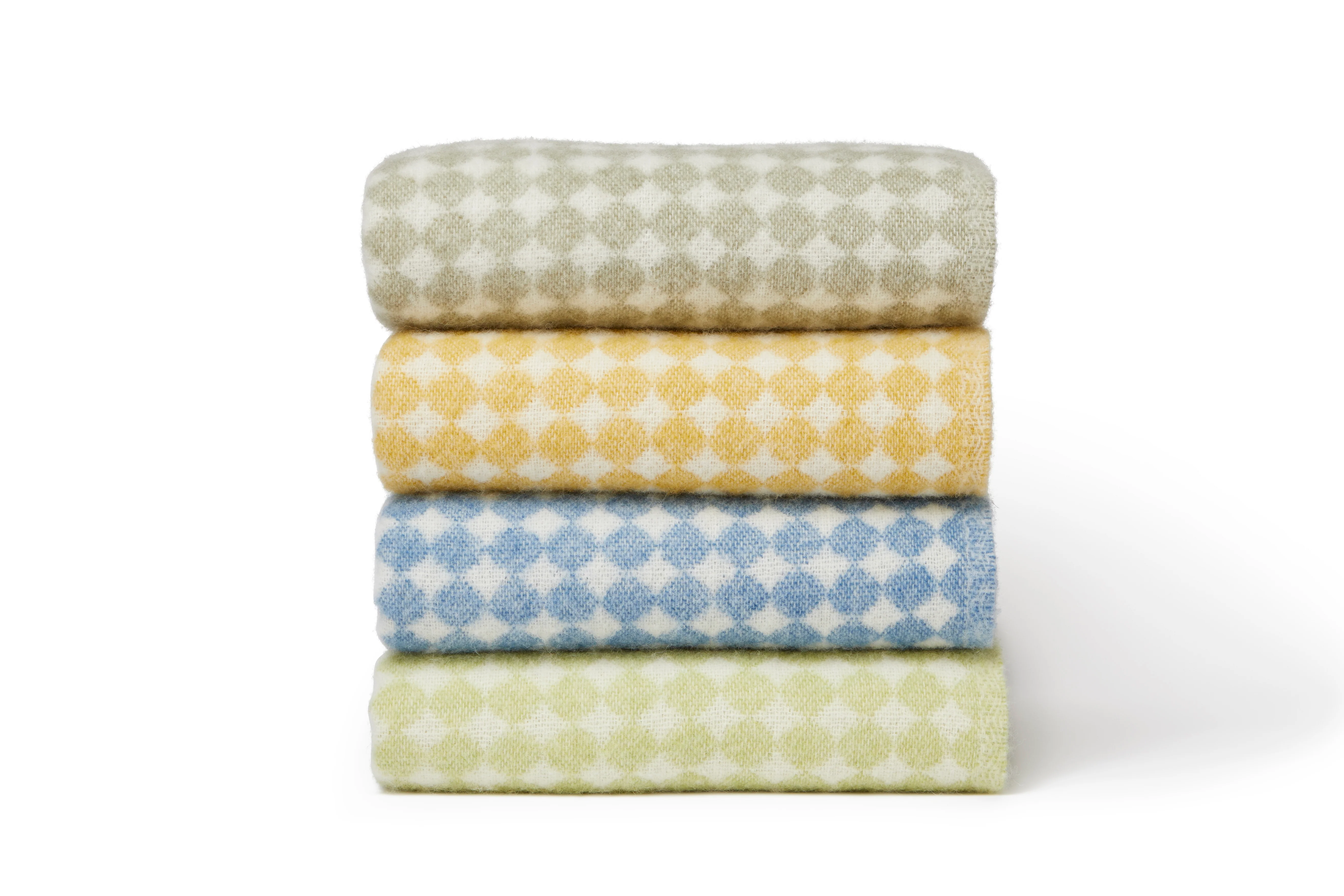 Tweedmill Jacquard Spot Pure New Wool Reversible Throw, Oil Yellow - Image 3