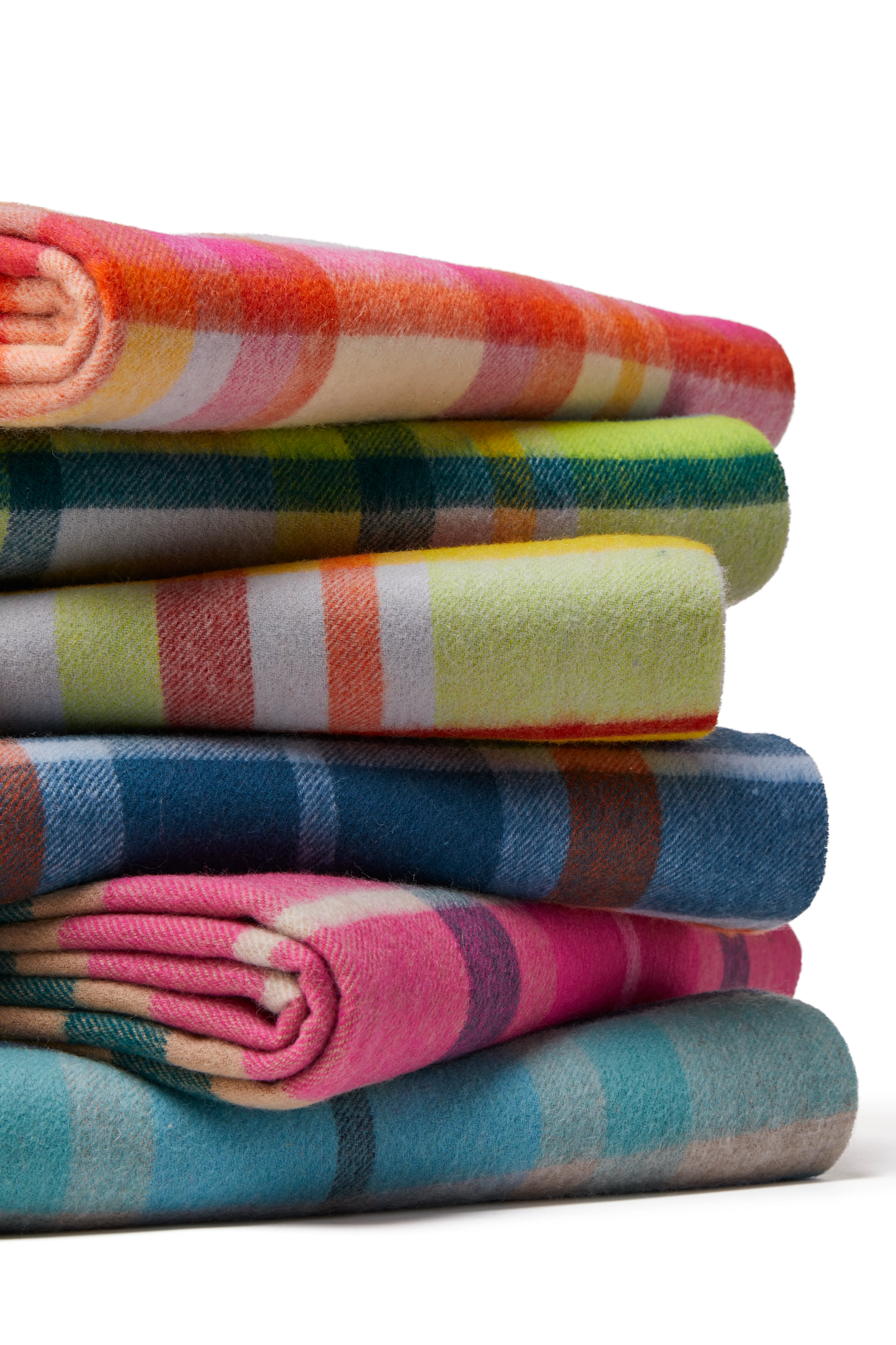 Tweedmill Lambswool Throw, Bright Check, Skye - Image 6