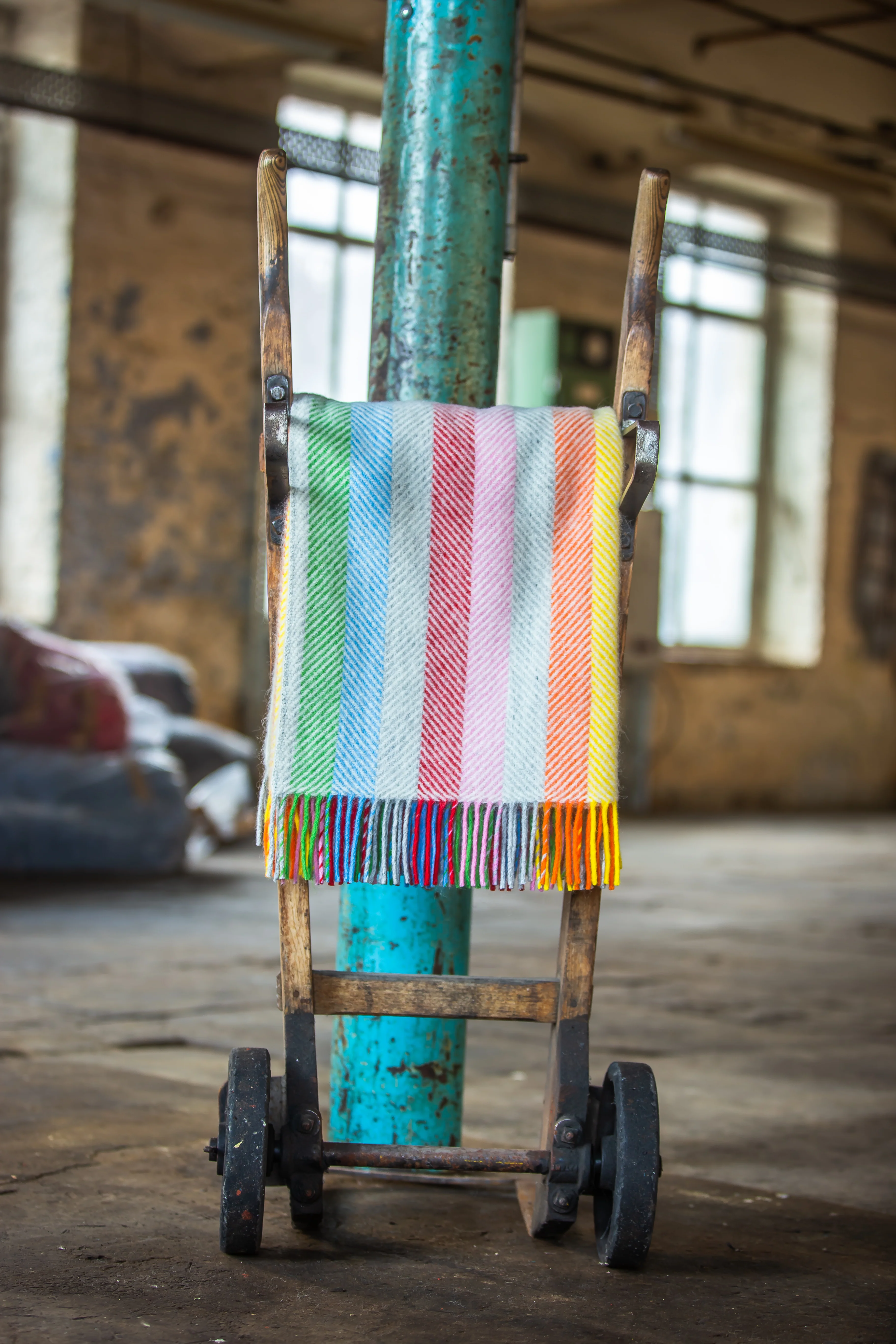 Tweedmill  Pure New Wool Throw, Stripe Rainbow - Image 7