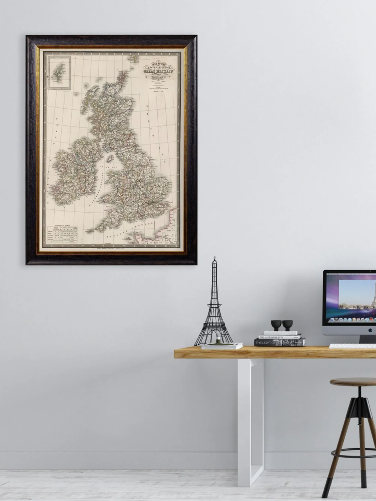 Vintage Framed Print Map Of The British Isles - Image 4