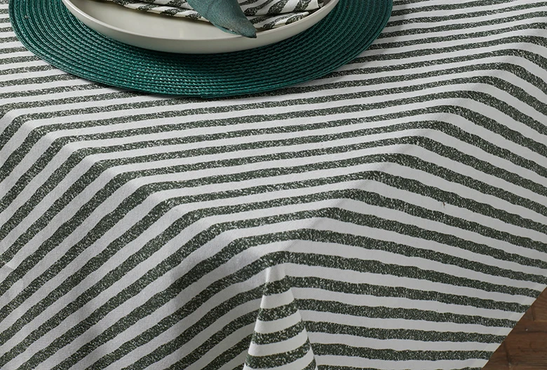 Walton & Co Candy Cane Tablecloth, Green - Image 3