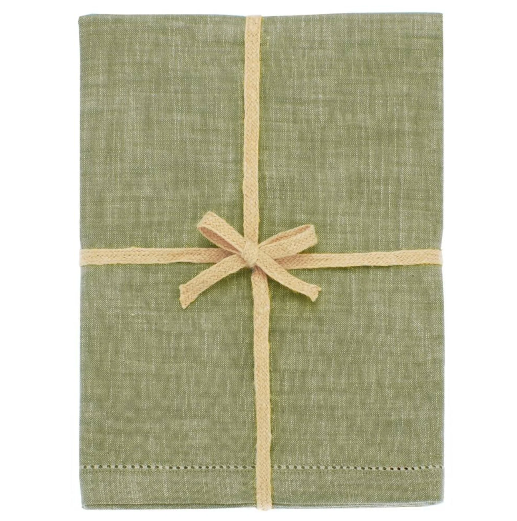 Walton & Co Chambray Cotton Tablecloth, Olive - Image 3