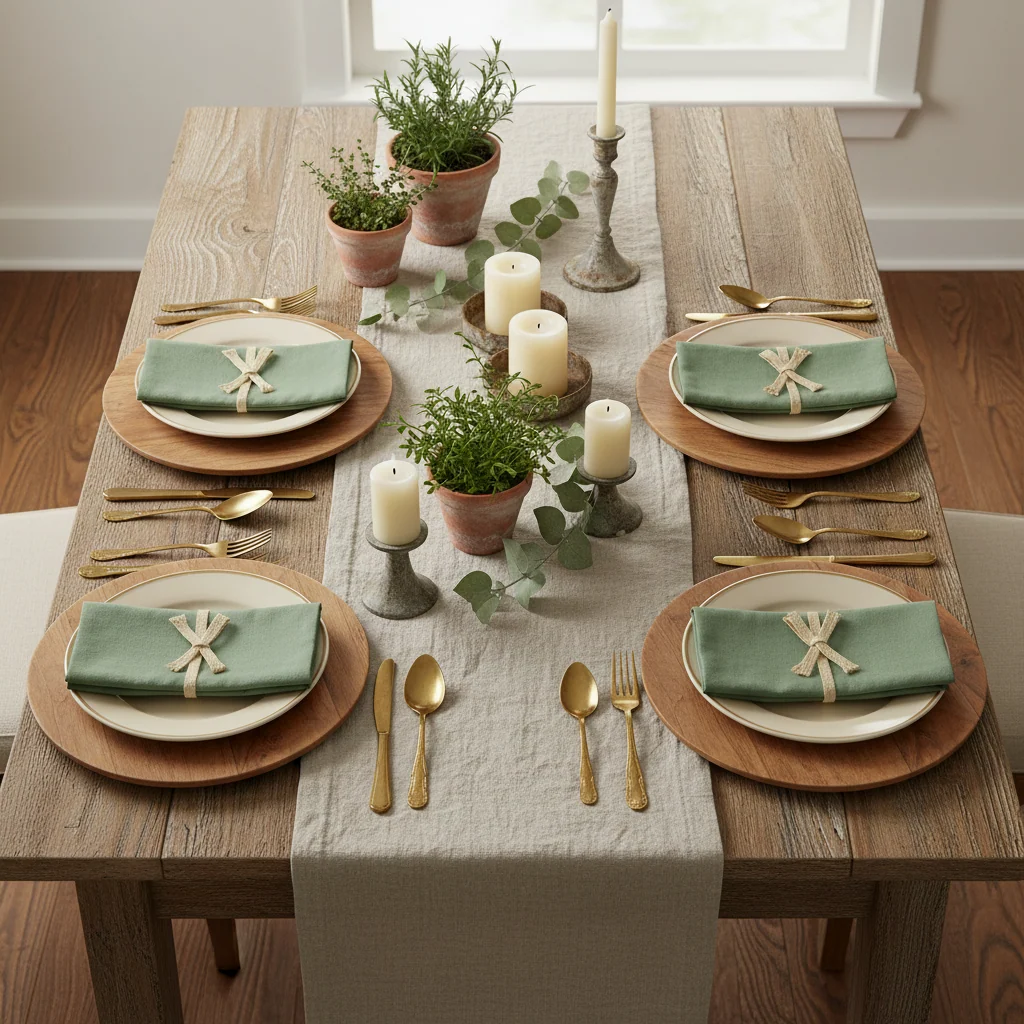 Walton & Co Cotton Napkins, Dill Green  (Set Of 4) - Image 2