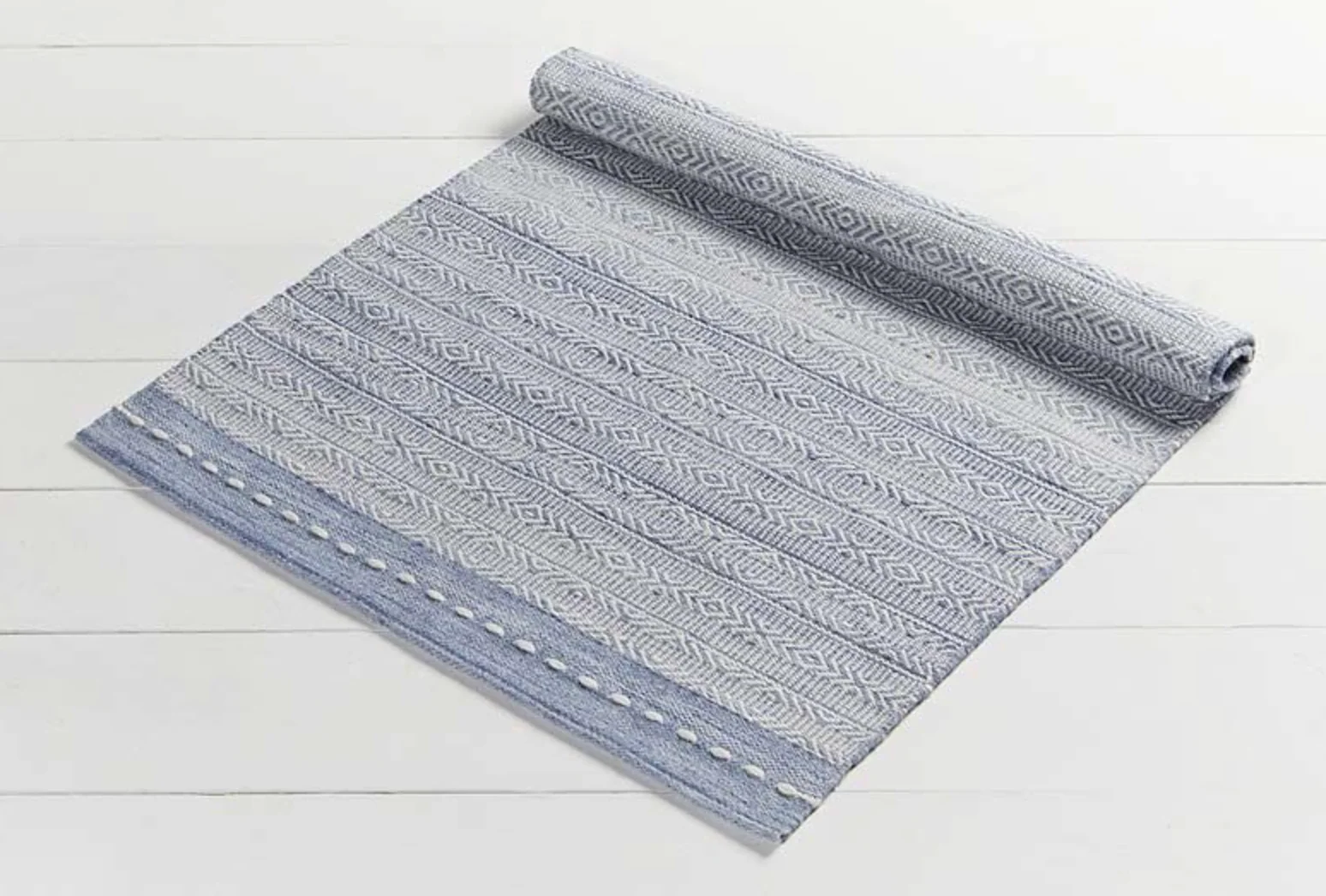 Walton & Co Diamond Weave Rug, Blue