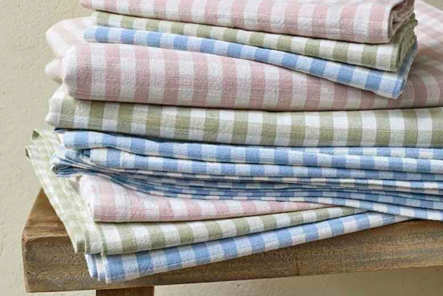 Walton & Co Gingham Cotton Tablecloth, Blue - Image 5