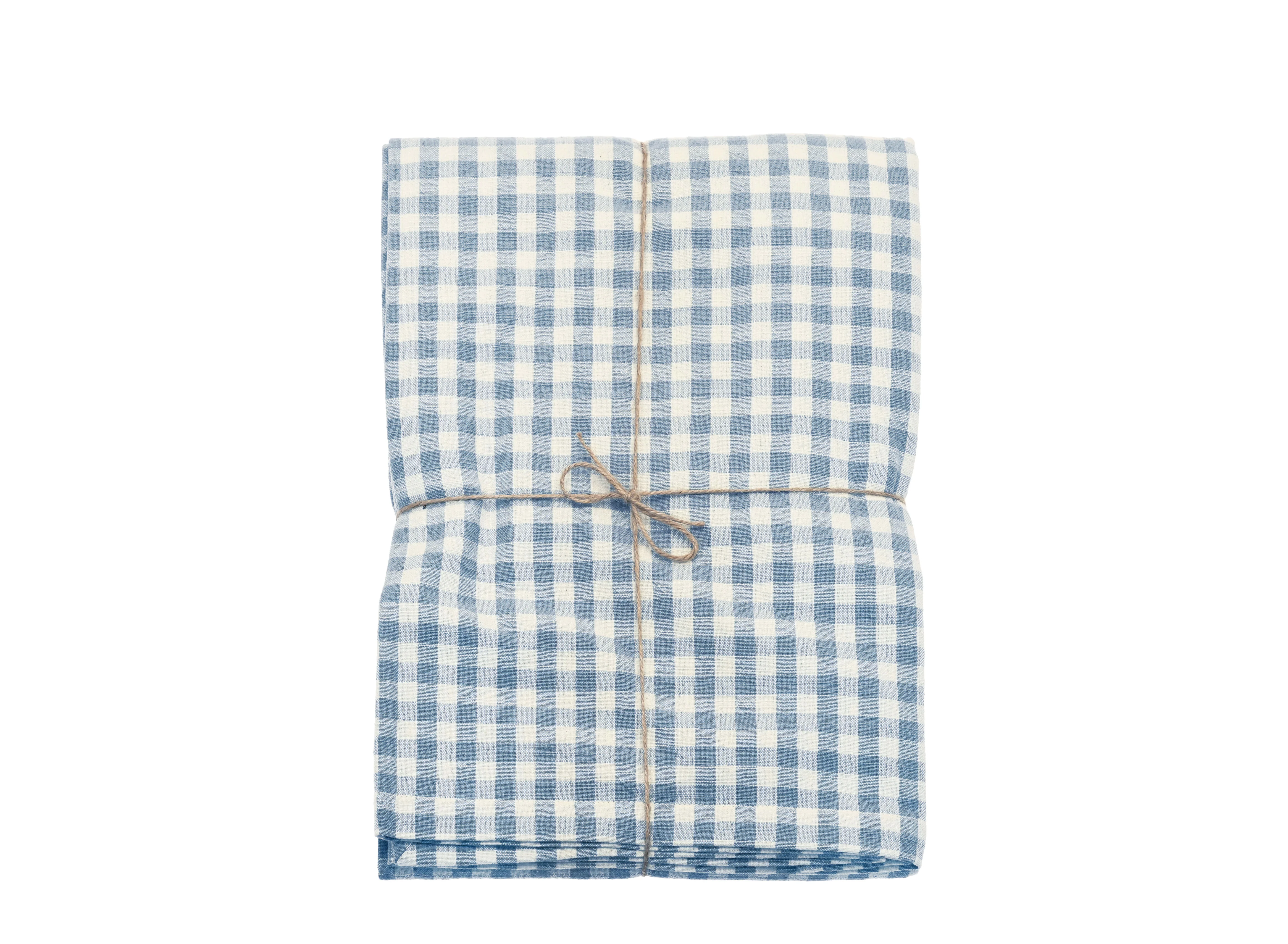 Walton & Co Gingham Cotton Tablecloth, Blue - Image 6