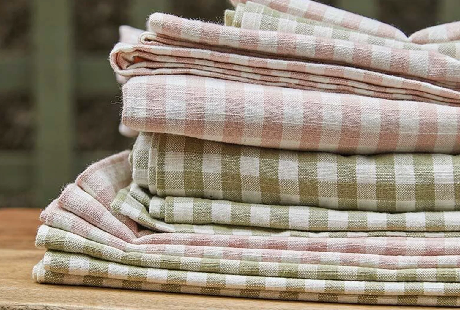Walton & Co Gingham Cotton Tablecloth, Plaster Plink - Image 4
