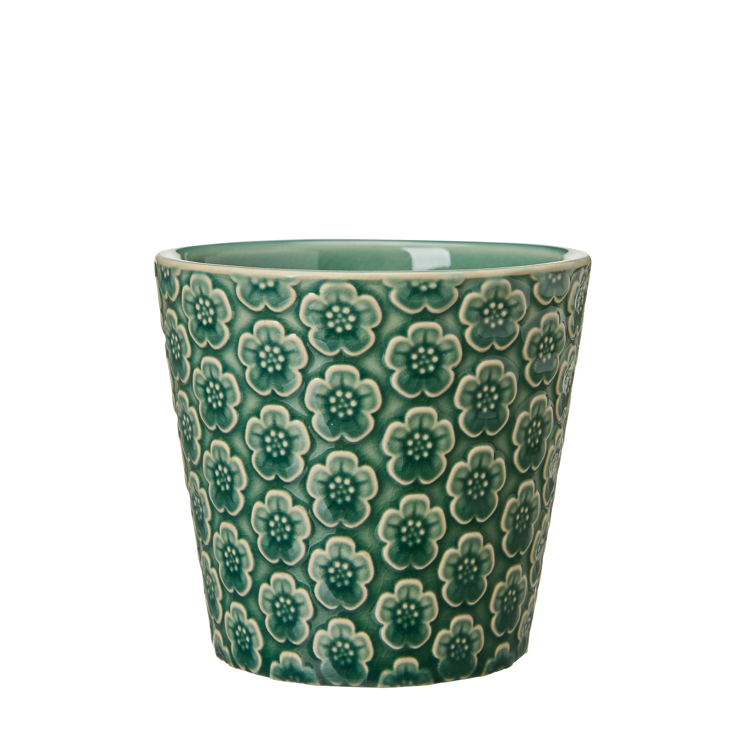 Wikholm Majken Ceramic Mini Plant Pots, Green (Set Of 3) - Image 6