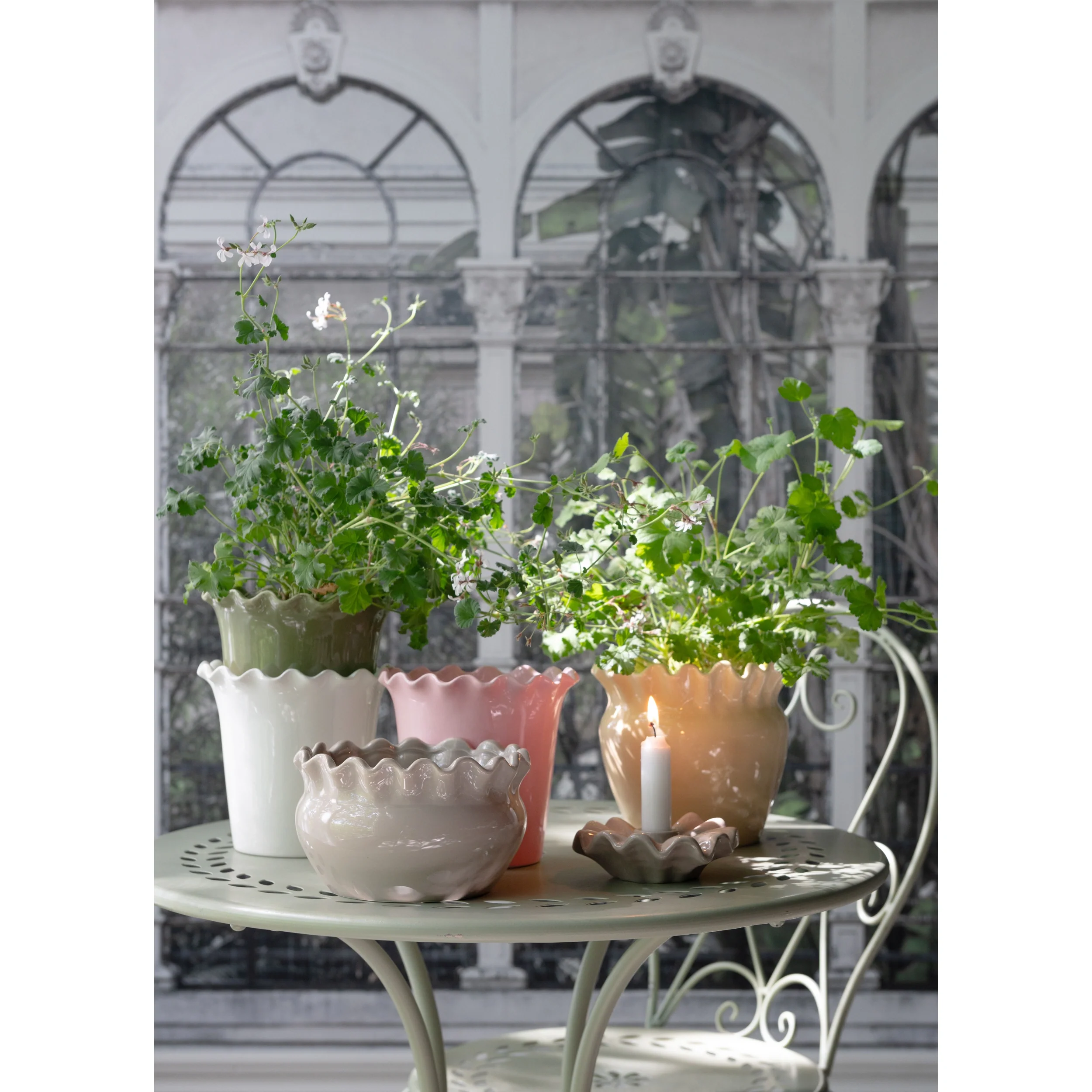 Wikholm Vanda Ceramic Plant Pot, Green - Image 5