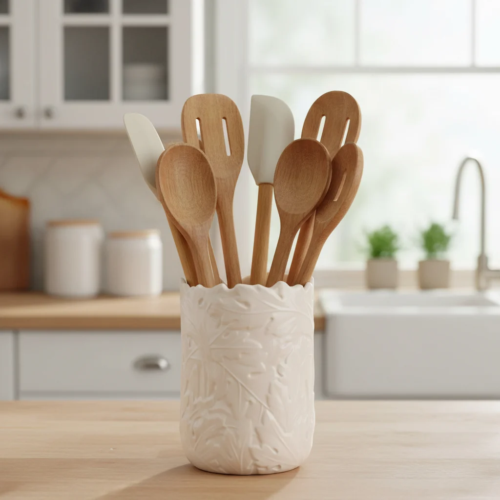 William Morris At Home Kitchen Garden  Embossed Utensil Jar - Image 3