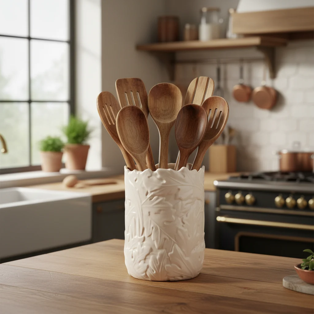 William Morris At Home Kitchen Garden  Embossed Utensil Jar - Image 5