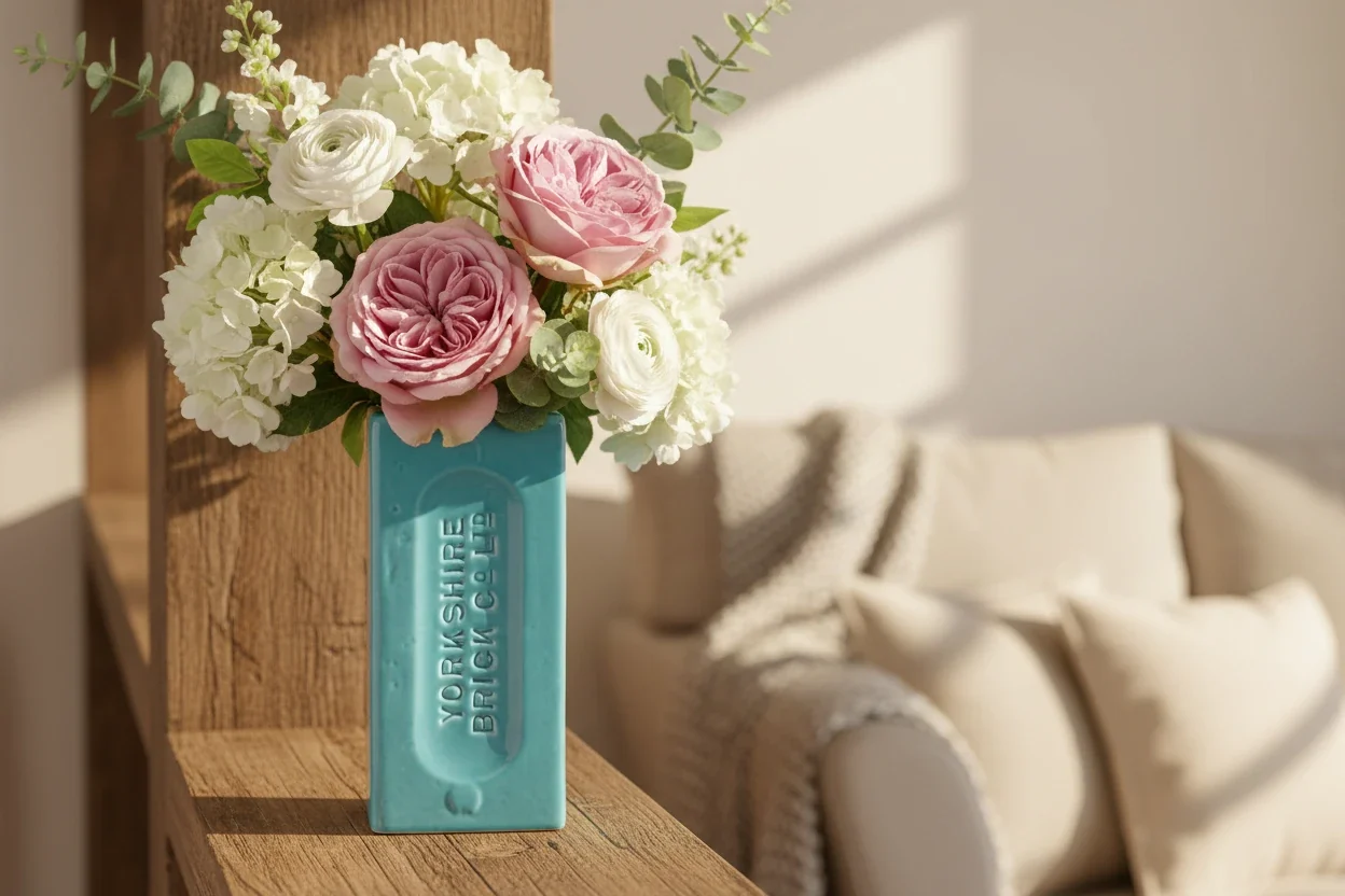 Yorkshire Brick Vase, Turquoise - Image 3