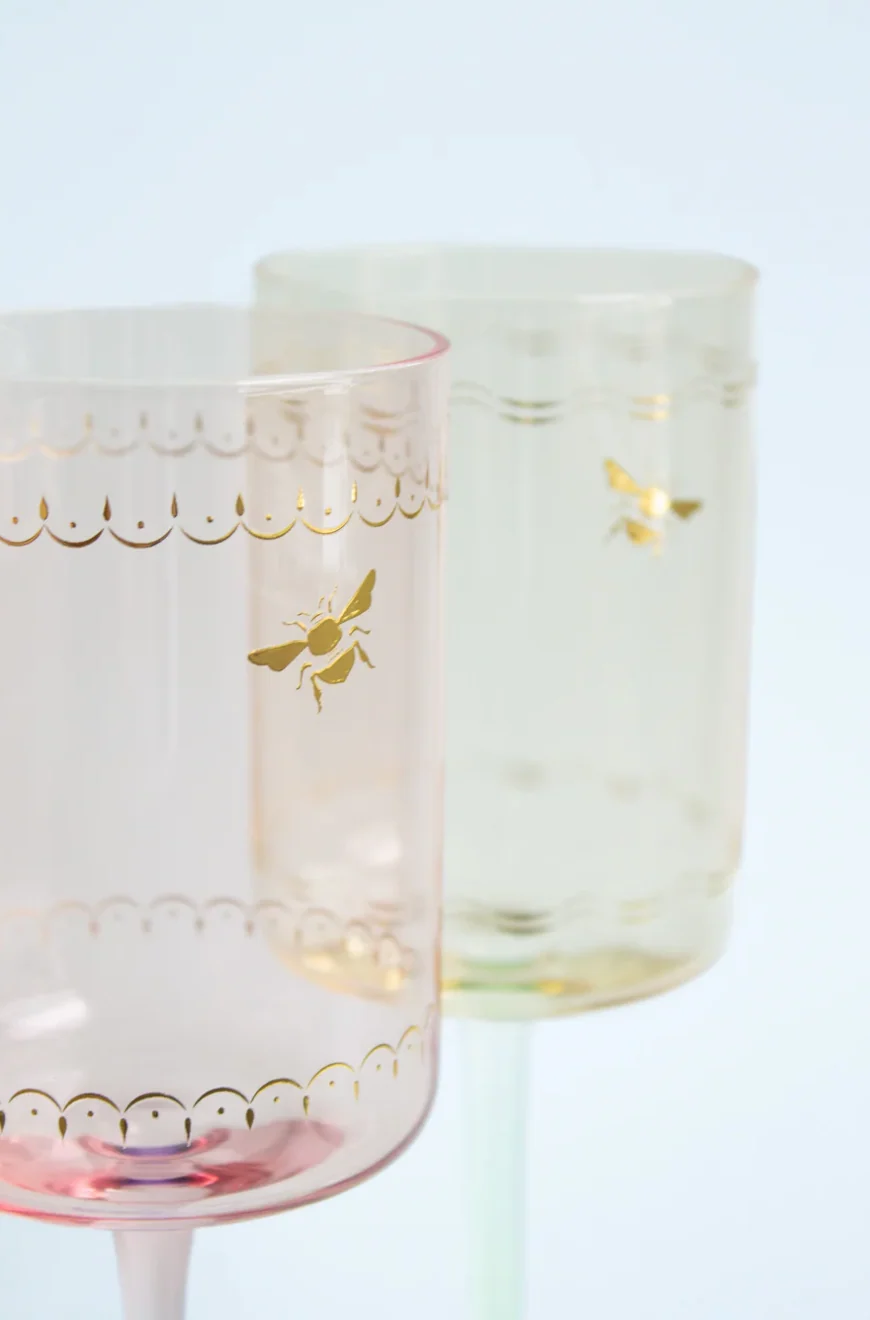 Yvonne Ellen Bee Wine Glasses, ( Set Of Two ) - Image 2