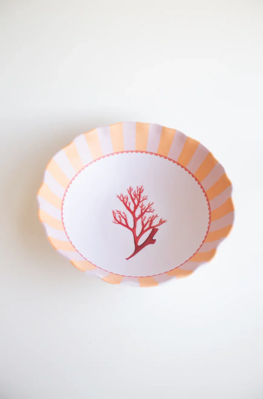 Yvonne Ellen Coral Melamine Serving Bowl
