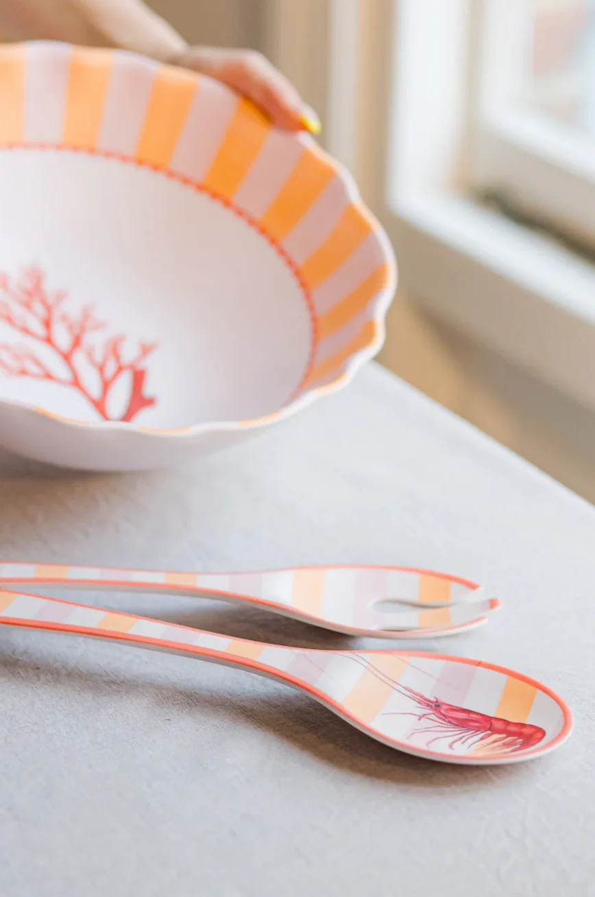 Yvonne Ellen Coral Melamine Serving Bowl - Image 4