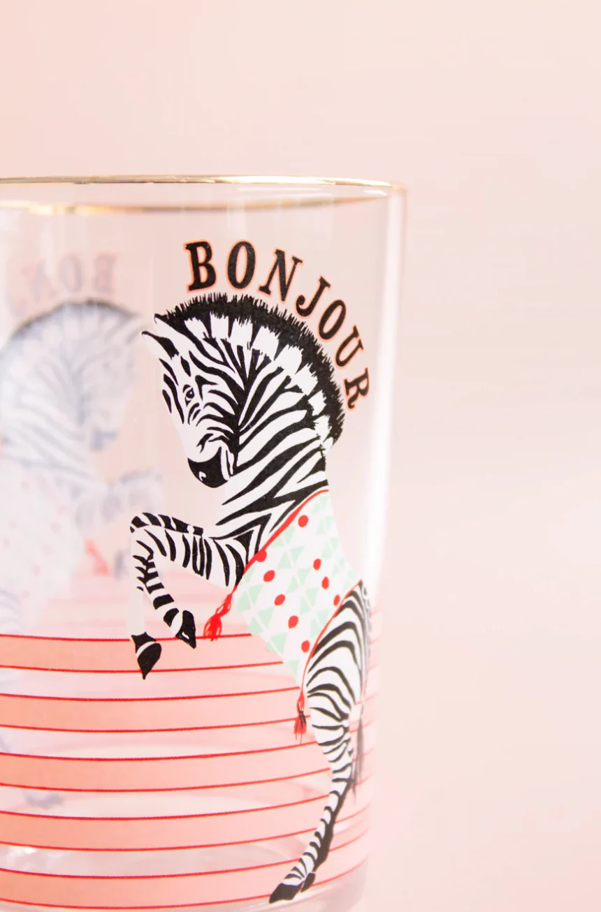 Yvonne Ellen Hi Ball Glass, Zebra - Image 2