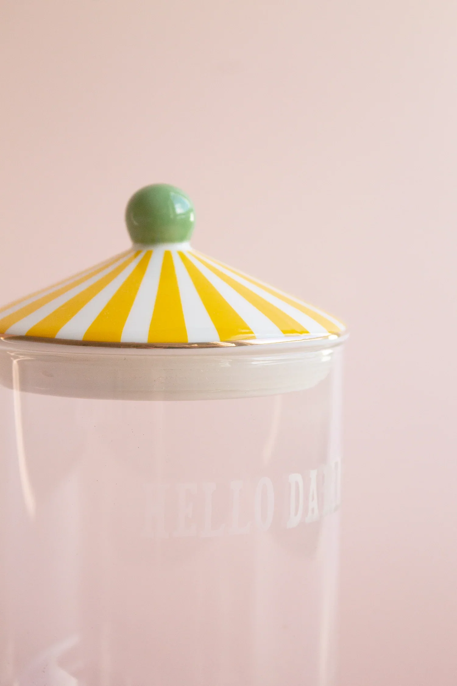 Yvonne Ellen Medium Glass Storage Jar, Hello Darling - Image 2