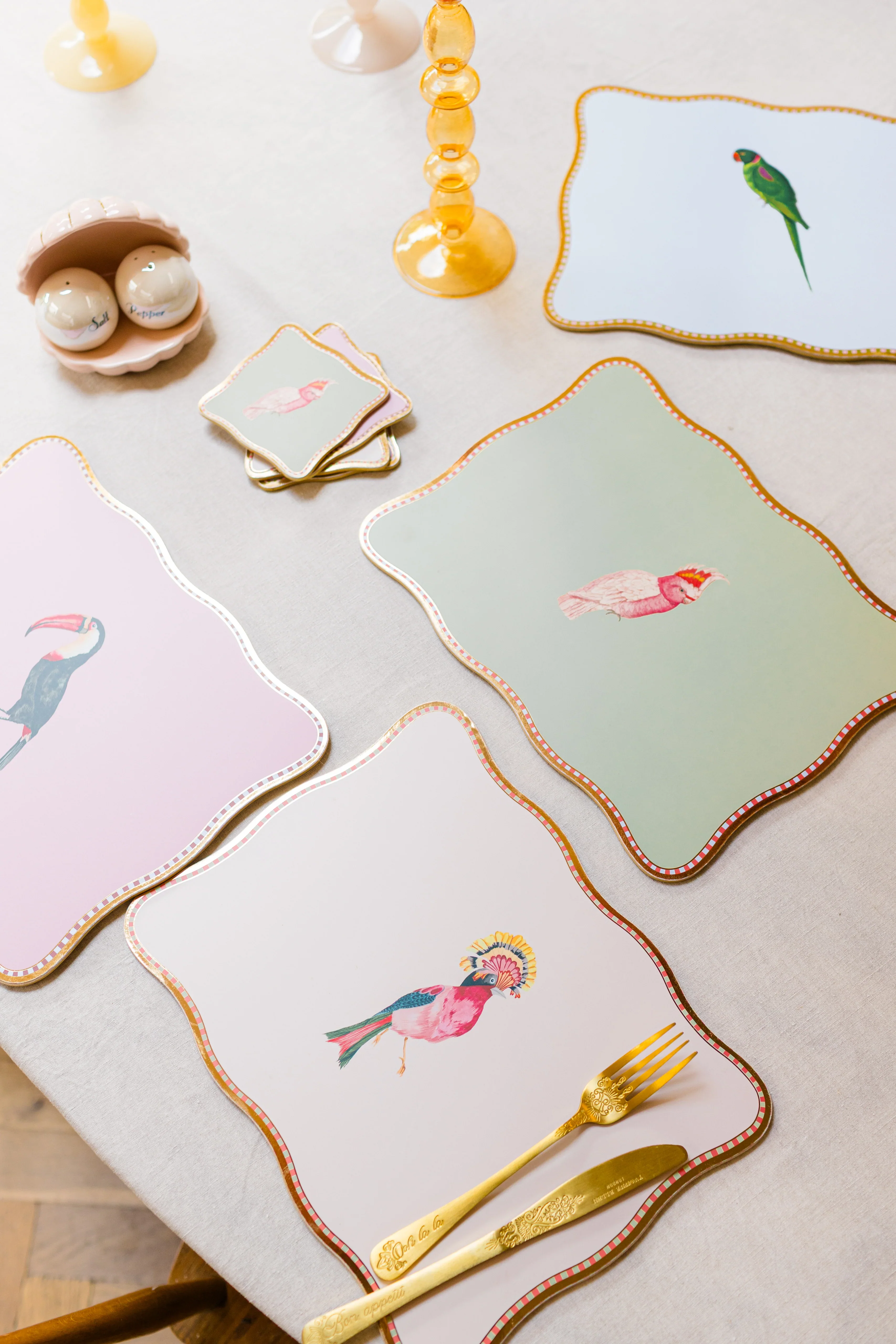 Yvonne Ellen Rectangular Birds Coasters, ( Set Of 4 ) - Image 2