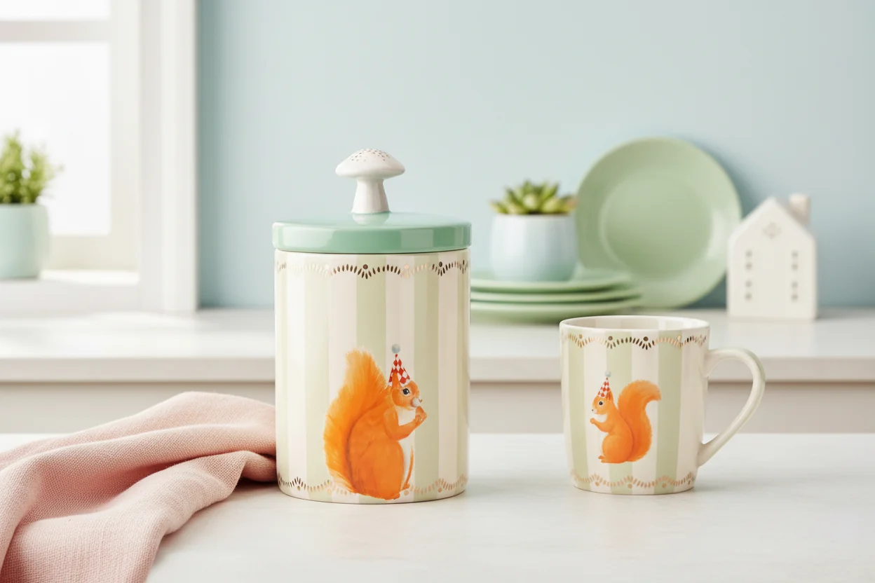 Yvonne Ellen Round Storage Jar, Squirrel - Image 10