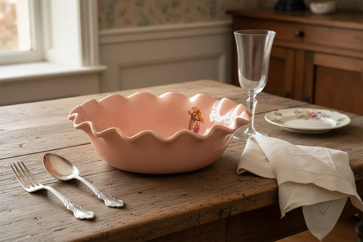 Yvonne Ellen Scalloped Giraffe Fruit Bowl - Image 6