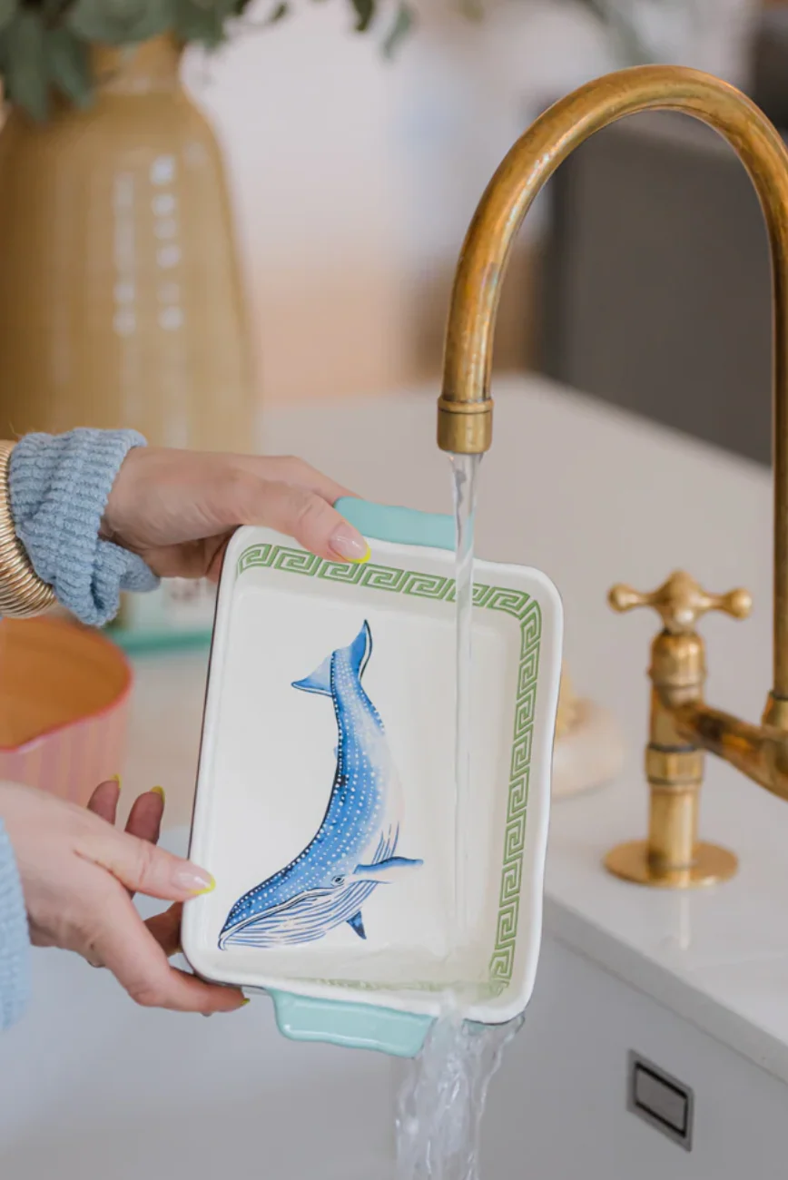 Yvonne Ellen Small Rectangular Baking Dish, Whale - Image 3