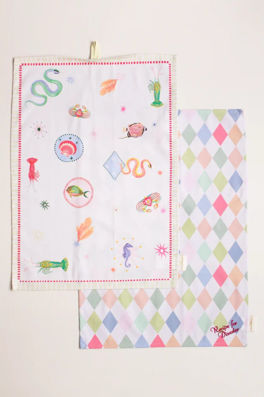 Yvonne Ellen Tea Towels, Harlequin ( Set Of 2 )